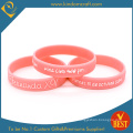 Custom Promotional Pink Embossed Silicone Wristband (LN-010)